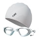 thumbnail image 1 of Gafas De Natación Con Gorro Ajustable Para Mujer Y Hombre, Color Blanco, 1 of 5