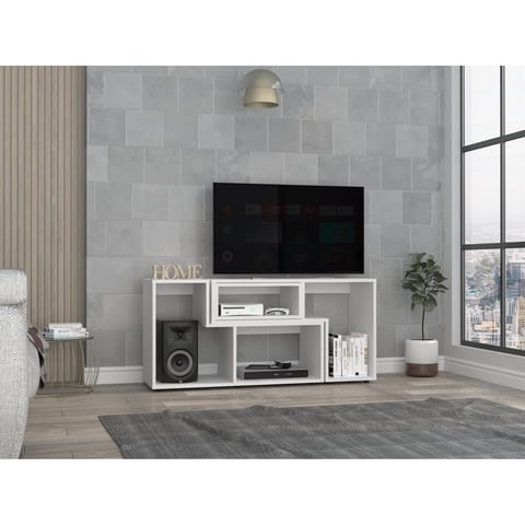 Tuhome - Rack Tv 40"" Extensible 120-160 Cm Beijing Blanco