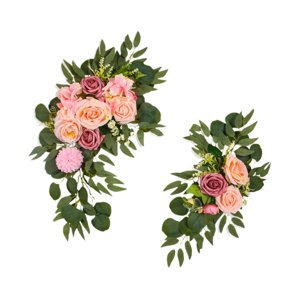 Bothyi - Arch Flores De Boda Decoración Del Hogar Flores De Seda Para La Casa De Bienvenida De La Granja Puerta Rosa