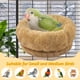 thumbnail image 3 of Cama de hamaca de pelo extraíble, plataforma de percha de descanso cálida de invierno para los budgies Cockatiel Conure Parakeet Hamster (tamaño pequeño beige), 3 of 3