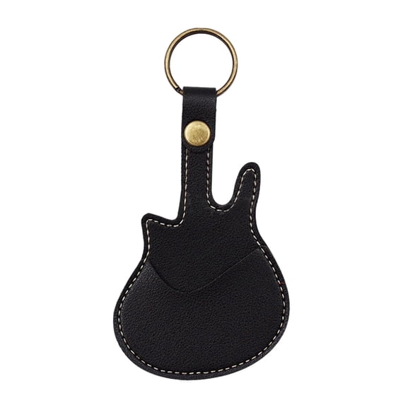 Cuero De PU Con Llavero, Púa Para Guitarristas, Adultos, Regalos De Cumpleaños, Negro