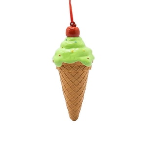 Bothyi - Adorno De Cono De Helado, Artesanía, Colgante Navideño Para Árbol De Navidad, Pascua, Invierno, Verde