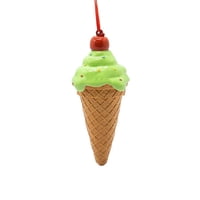 Bothyi - Adorno De Cono De Helado, Artesanía, Colgante Navideño Para Árbol De Navidad, Pascua, Invierno, Verde