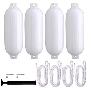 Magideal - 4 Uds. Parachoques De Guardabarros Para Barcos, Parachoques Para Barcos, Accesorios Para Barcos, Parachoques Inflable Para Barcos Marinos Para Barcos , Cuerda Blanca