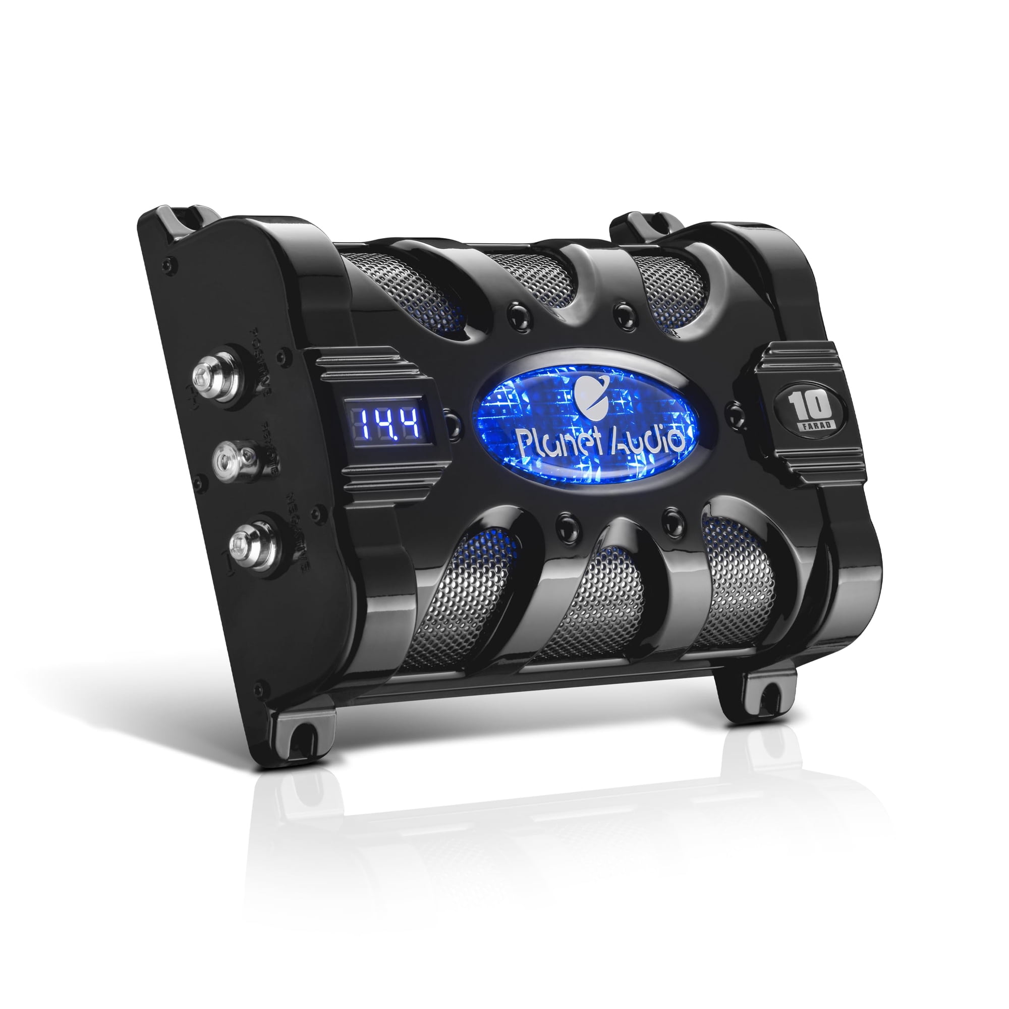 Condensador Para Coche Planet Audio Pc10f De 10 Faradios Con Medidor De Voltaje Led