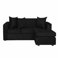Nevi Express - Sofa Seccional L 3 Cuerpos Felpa Negro