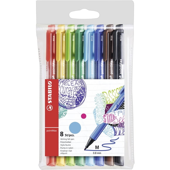 Fineliner STABILO pointMax Pack de 8 colores surtidos