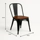 thumbnail image 4 of Silla Tolix de Comedor o Terraza Exterior con asiento de Madera Oscura Walnut - Negra, 4 of 7