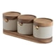 thumbnail image 1 of Set De 3 Contenedores Especieros Condimenteros Ceramica Beige, 1 of 4