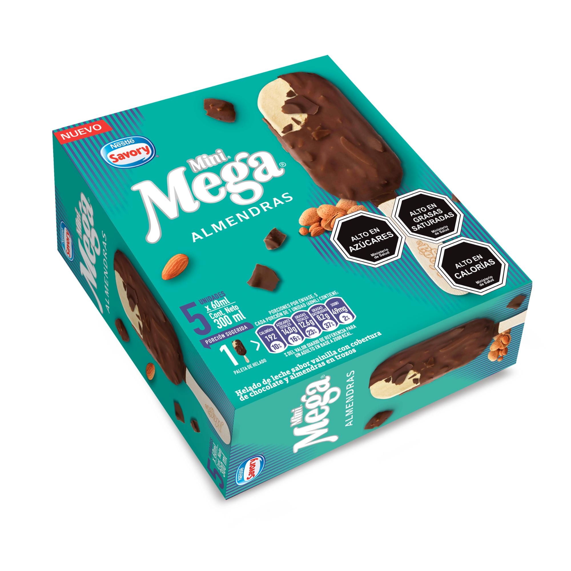Helado Mega Almendras Caja 300 ml Savory
