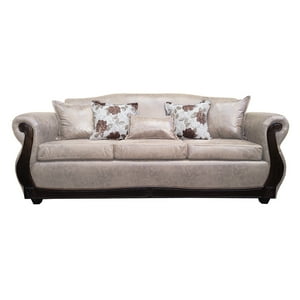 América Decora - Sofá Con Resorte Estructural Grand Santi Envejecido 4 Personas Beige