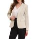 thumbnail image 2 of INSPIRE CHIC Blazers para Mujeres Regreso a Clases Conjunto de Maestra Casual de Negocios Chaqueta de Trabajo de Oficina con un Botón Frontal de Manga Larga con Hombreras M Caqui, 2 of 6