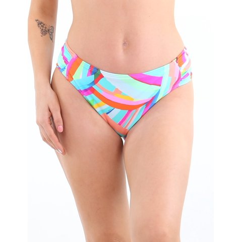 Samia - Bikini Clásico Costados Drapeados Estampado Verde M