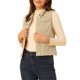 thumbnail image 4 of INSPIRE CHIC Chaleco de Mezclilla sin Mangas para Mujer con Botones Lavado Beige XS, 4 of 6