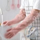 thumbnail image 1 of 2 Pairs Huryfox Dishwashing Gloves, Reusable Household Cleaning Glove, Skin-Friendly, Non-Slip, Durable, Laundry, Kitchen, Toilet, Latex Free, Medium Size, Pink And Blue, 1 of 5