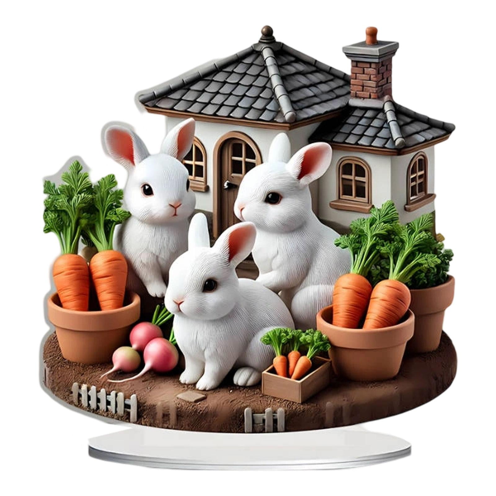 Bothyi - Decoración De Huevos De Pascua Con Forma De Conejo, Manualidades 2d, Adorno De Conejo Para La Ventana De La Cocina, Estilo Pasarela C