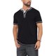 thumbnail image 4 of INSPIRE CHIC Camisa Henley de Manga Corta con Botones y Cuello en V para Hombre, Bloque de Color, 2XL Negro, 4 of 5