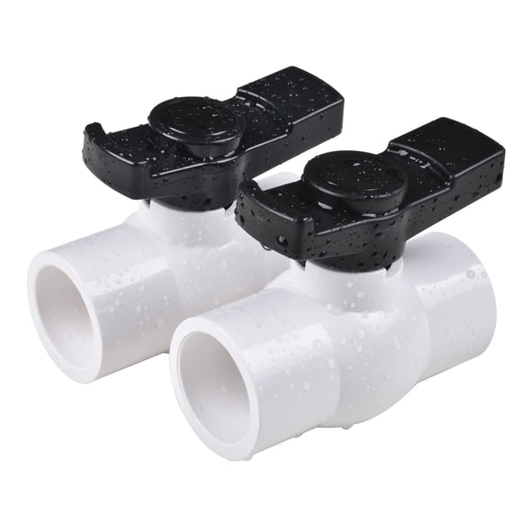 Válvula de bola de PVC AIPOR de 1-1/4 pulgadas (paquete de 2) con capacidad nominal de 150 PSI