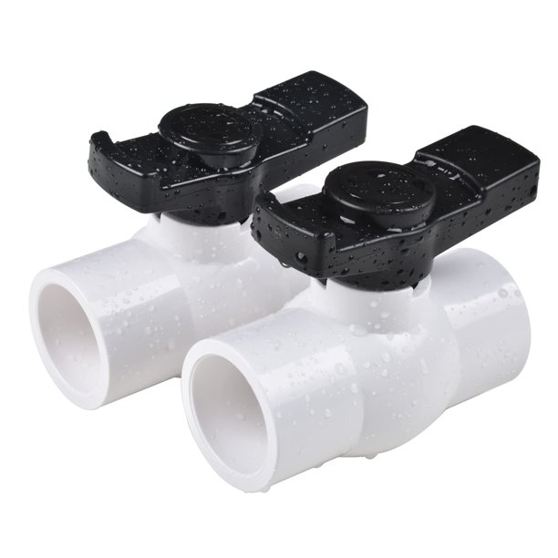 Válvula esférica de PVC AIPOR Shut-Off, paquete de 2 unidades, 150 PSI para 2 tubos de PVC