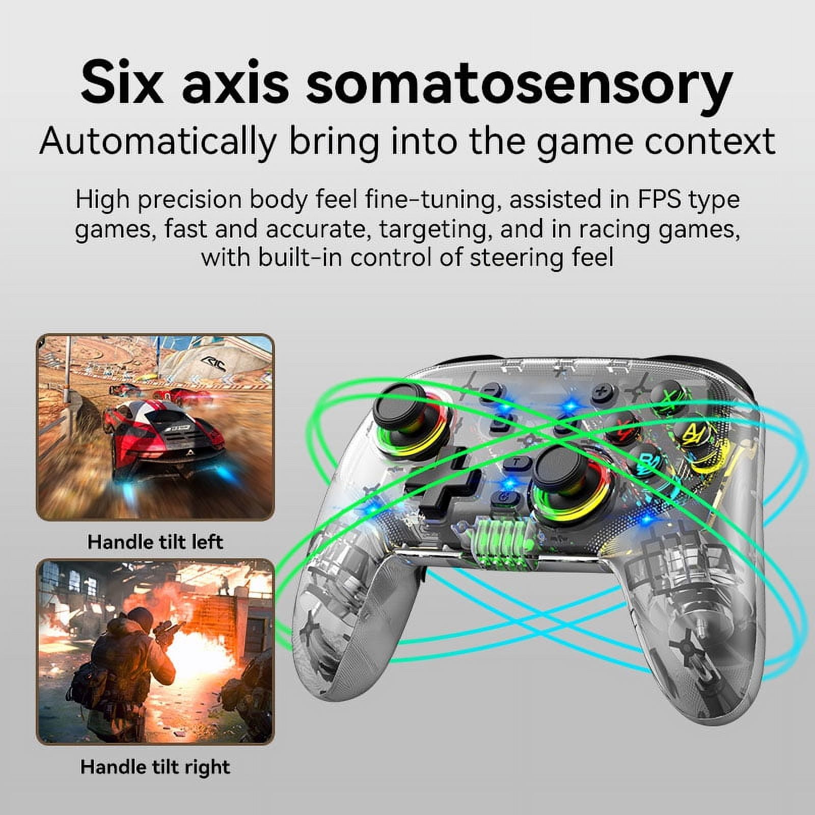 Controlador Inalámbrico Aaronmei Nintendo Switch Pro Rgb Negro