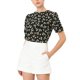 thumbnail image 1 of INSPIRE CHIC Blusas de Mujer con Fruncido Cuello Redondo Manga Corta Camisa Floral Negra XL, 1 of 7
