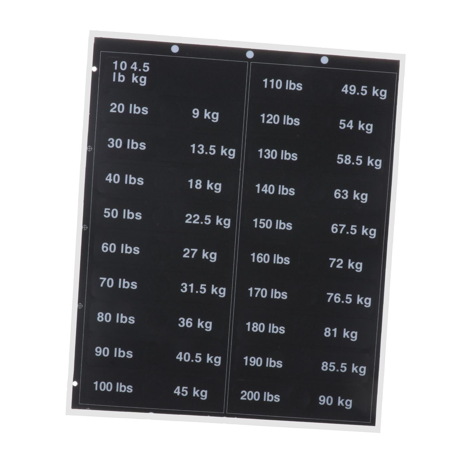Ioensy - Etiquetas Para Pilas De Pesas, De 4,5 Kg A 90 Kg, Etiquetas Adhesivas Para Bloques De Pesas, Pegatinas Numéricas