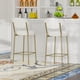 thumbnail image 2 of 29'' Upholstered Bar Stools Velvet Counter Stool with Backrest & Footrest Set of 2 Round Dining Chairs for Kitchen(Creamy White), 2 of 3