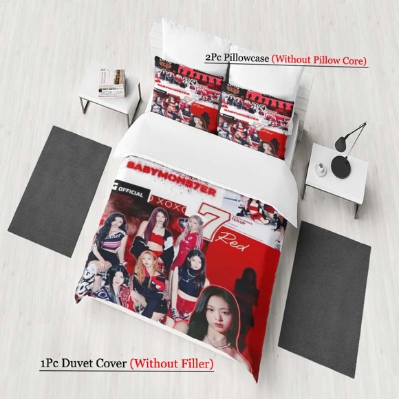 New Group Baemon's First Single BATTER UP Promotional Poster Pattern Set Soft and Comfortable Bedding Set