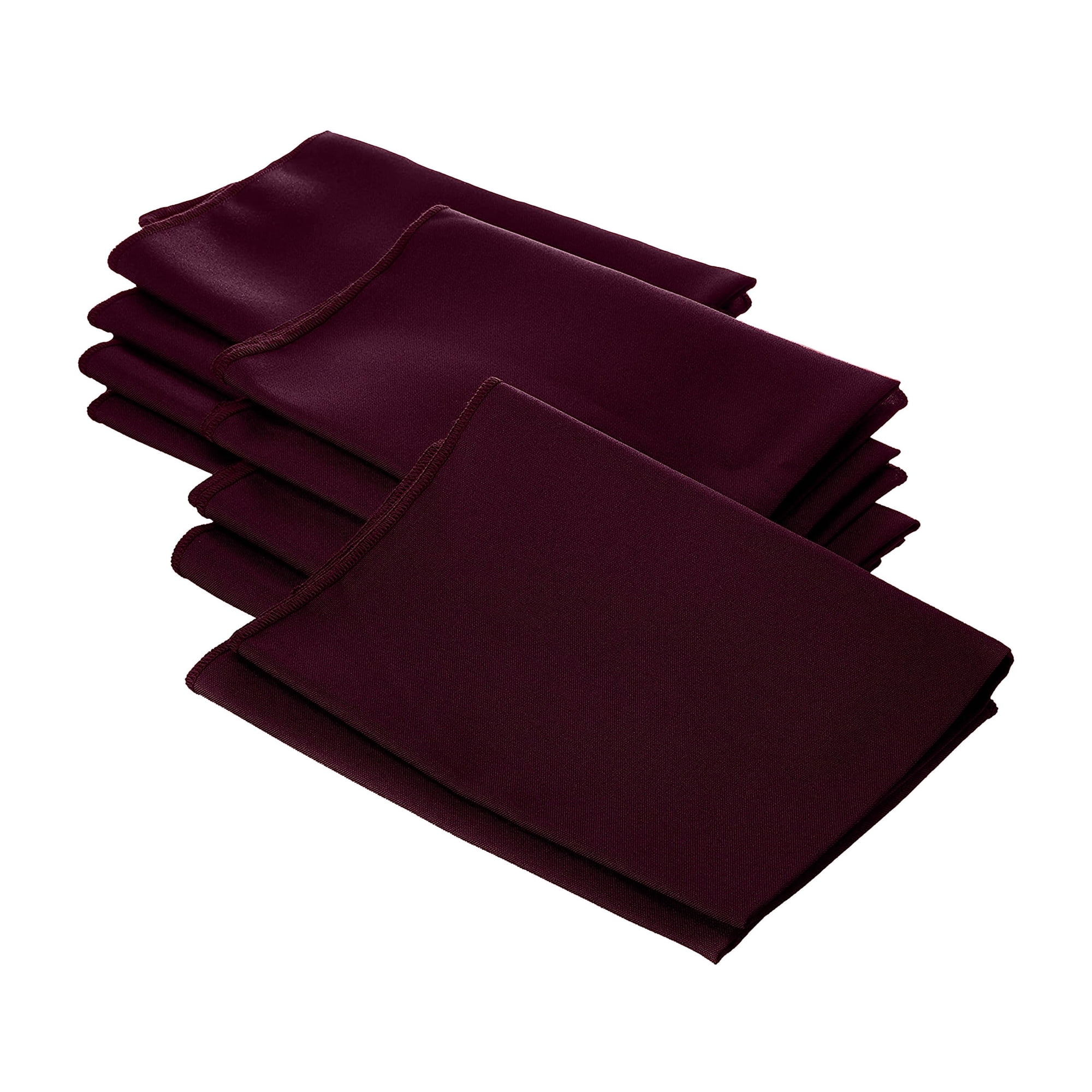 Servilleta De Tela La Linen Polipopelina, 45 X 45 Cm, Color Burdeos (paquete De 10)