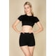 thumbnail image 1 of Conjunto de Top Corto y Shorts de Manga Corta con Cuello Acanalado, 1 of 2