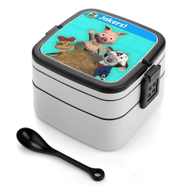 ¡Jakers! Las Aventuras de Piggley Winks Fiambrera de Doble Capa, Contenedor de Almuerzo Portátil Apilable, Almacenamiento de Alimentos Hermético a Prueba de Fugas, 1000ml