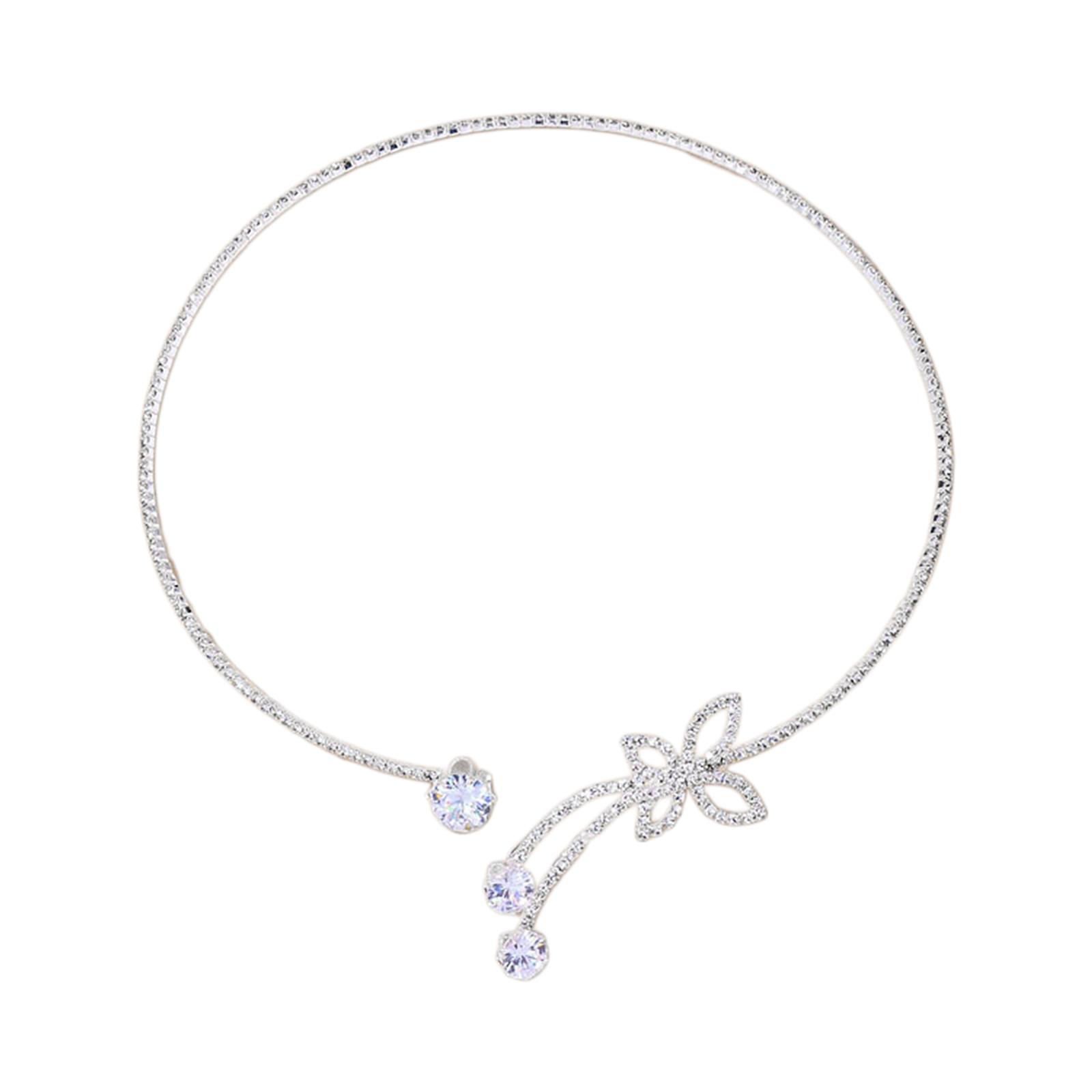 Magideal - Gargantilla Abierta Con Diamantes De Imitación Creativos, Adornos Lujosos Para Mujer, Moda