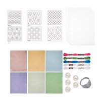 Magideal - Plantilla De Sashiko Plantilla Soluble De Agua De Material De Navegación De Árboles De Árboles De Material Conjunto De Material De Bordado Kit De Inic B