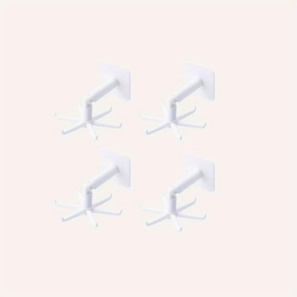 2pcs Rotary Hooks, Wall-Mounted 360 Degree Traceless Hanging Hooks, Home Punch-Free Adhesive Hooks For Kitchen And Bathroom