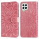 thumbnail image 2 of Funda tipo cartera FOXDOCK para Samsung Galaxy M22 4G , diseño girasol en relieve, cuero PU, cierre magnético, soporte y tarjetero, 2 of 5