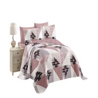 Genérico - Quilt Cubrecama De Verano 2 Plazas Rosa 02