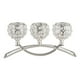 thumbnail image 1 of Portavelas De Cristal 3 Brazos Candelabro Mesa De Boda Ornamento Plata, 1 of 3
