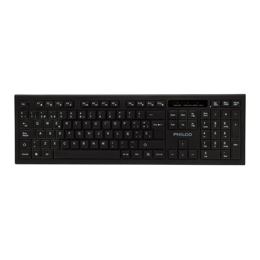 Teclado Inalambrico Estandar Philco Negro