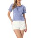 thumbnail image 1 of INSPIRE CHIC Blusa de cuadros para el regreso a clases de mujer con cuello redondo, volantes y mangas abullonadas L Azul Real, 1 of 6
