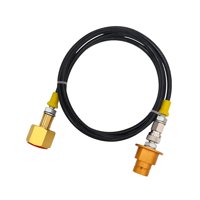 Magideal - Adaptador De Co2 Conector Rápido 1,5 M, Conector Directo, Manguera Adaptadora De Recarga De Cilindro De Co2 De Aleación De Aluminio De Tubo Negro Fino Oro