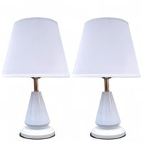 Genérica - Lámpara De Velador Mesa Decoración Dormitorio Living Blanca Pack De 2