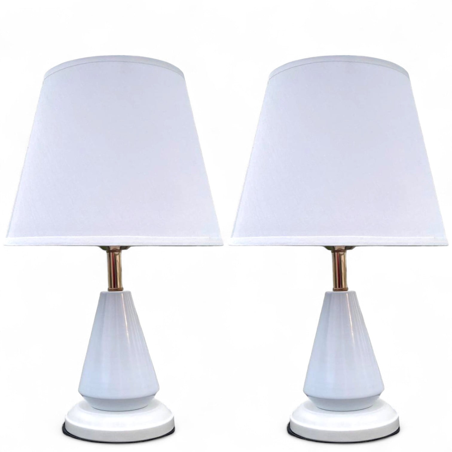 Genérica - Lámpara De Velador Mesa Decoración Dormitorio Living Blanca Pack De 2