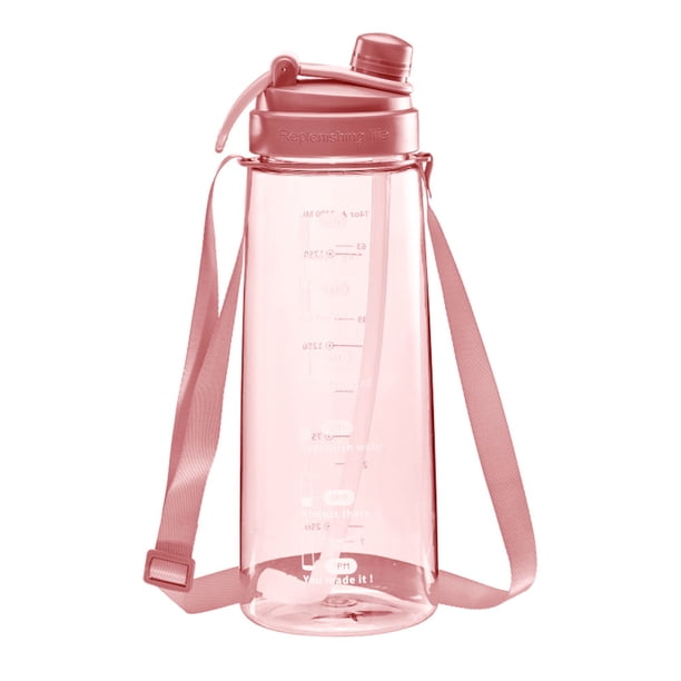 Botella de agua potable a prueba de fugas de 74 oz con pajita para entusiastas del fitness y las actividades al aire libre