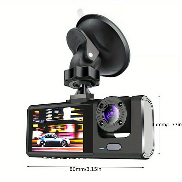 1080P 2 Camera Dash Cam W/ IR Night Vision, Loop Recording & 2" IPS Screen