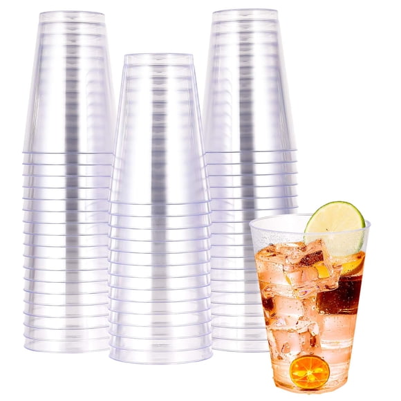 Vasos de plástico Jolly Chef, 400 ml, transparentes, paquete de 50 unidades, para fiestas