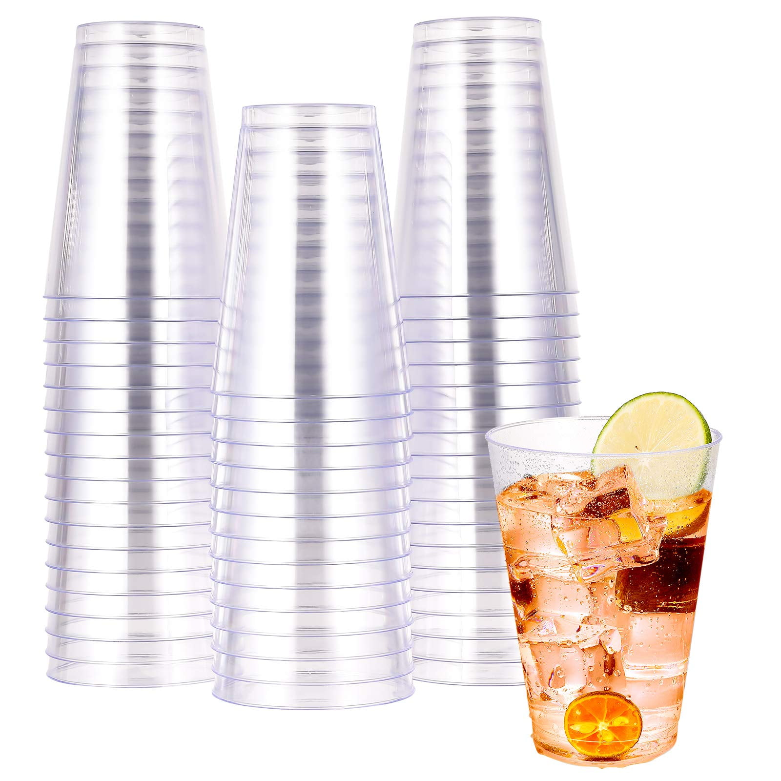Vasos De Plástico Jolly Chef, 400 Ml, Transparentes, Paquete De 50 Unidades, Para Fiestas
