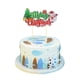 thumbnail image 1 of Adorno para tartas AMABAZR, diseño de muñeco de nieve con diseño de feliz Navidad, 1 of 4