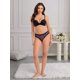 thumbnail image 2 of INSPIRE CHIC Ropa interior de mujer con encaje, tanga de tiro bajo, estampado de corazones, talla extra grande, negro, 2 of 4