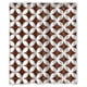 thumbnail image 1 of Cortina de ducha con diseño de círculos geométricos superpuestos en marrón y blanco, sin costuras, con ganchos, tamaño 60 x 72 pulgadas, 1 of 3