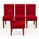 thumbnail image 1 of Pack 4 sillas de comedor, respaldo curvo, estilo capitoné, color rojo, 1 of 3
